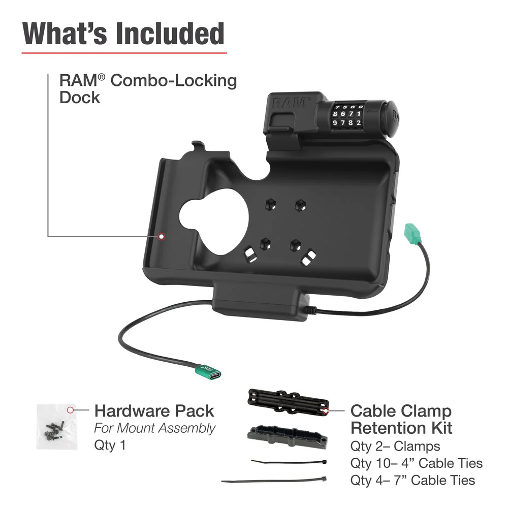 RAM® Key Locking Power + Dual USB Dock for Samsung Tab Active 5 & 3