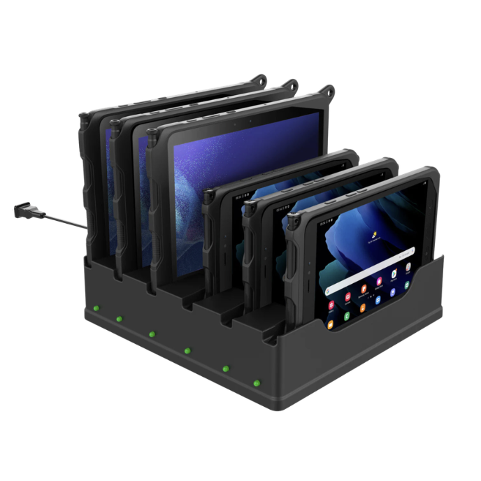 RAM 6-Port Charging Docking Cradle for Samsung Tab Active4 Pro, Tab Active3, Tab Active5