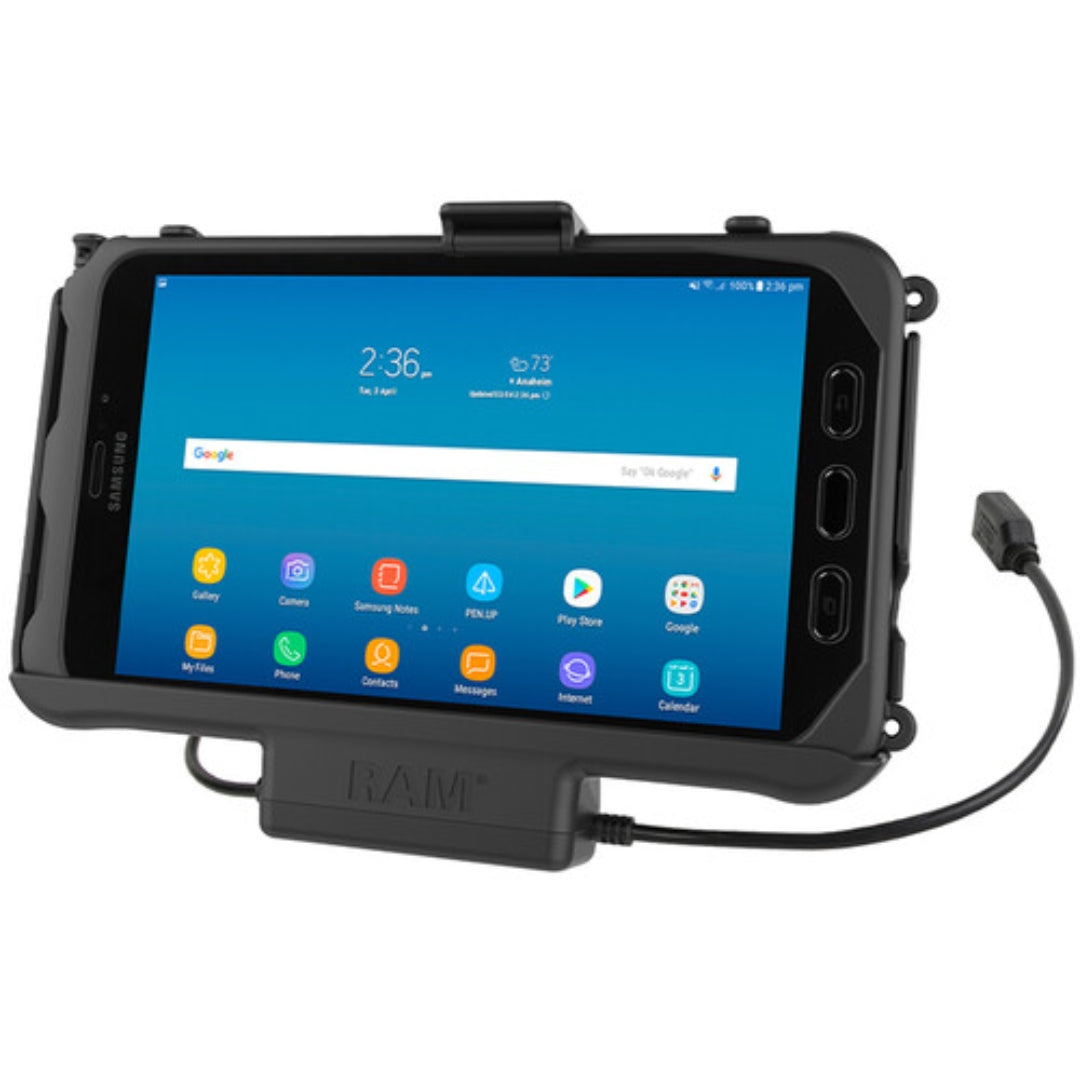 RAM MOUNTS EZ-Roll'r Power + Data Dock for Samsung Tab Active2 and Active3